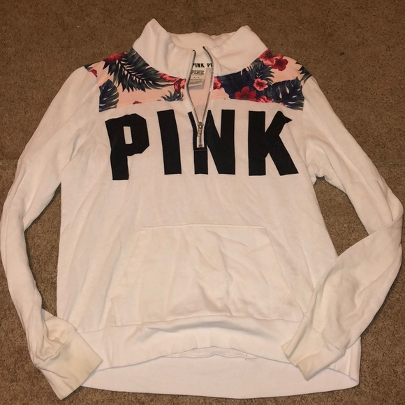 Tropical Pink 1/4 zip up sweatshirt - Picture 1 of 3